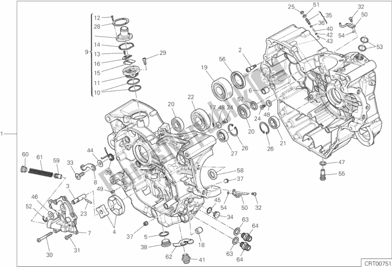All parts for the 010 - Half-crankcases Pair of the Ducati Supersport Thailand 950 2020